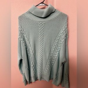 Aqua Knitted Turtle Neck Sweater. Size L. Kohls.
